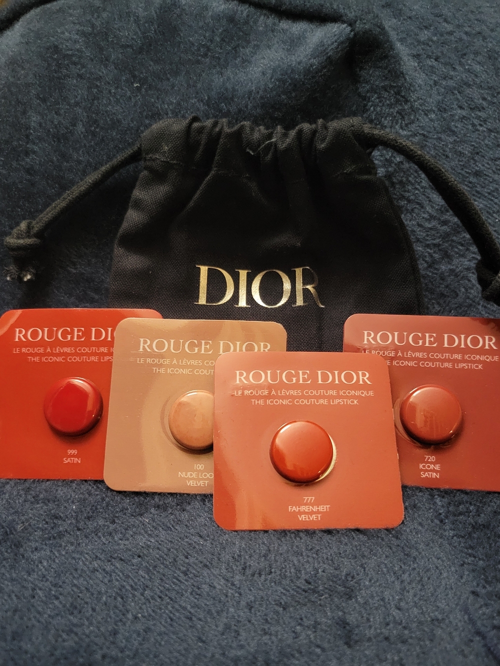 DIOR Iconic Couture Lipstick Sample Cards with Black Pouch